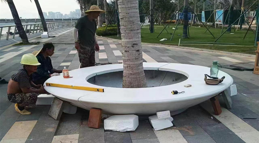 海南三亞鳳凰島UHPC透光坐凳樹池項(xiàng)目