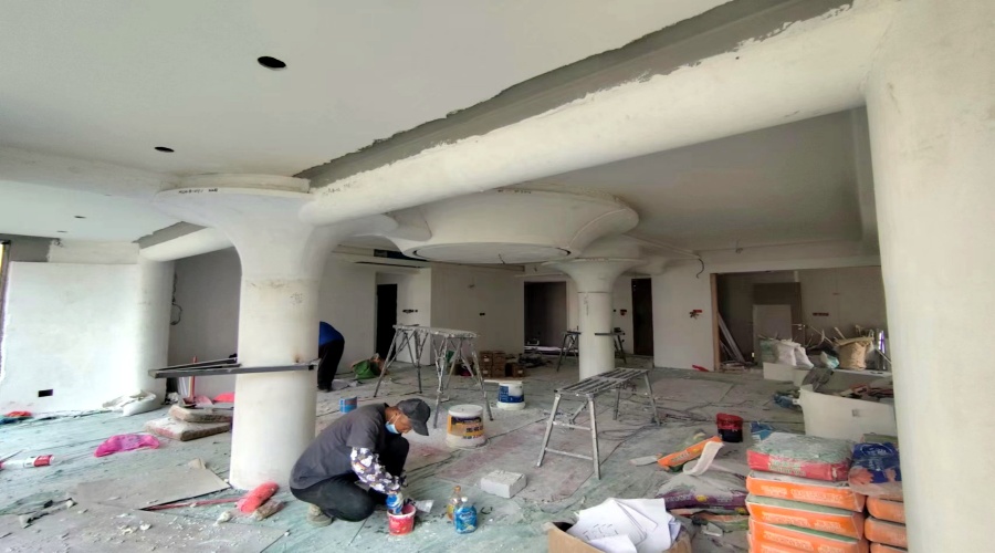 清遠別墅美林湖GRG柱子天花項目